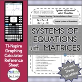 Systems of Equations with Matrices | TI-Nspire Calculator 