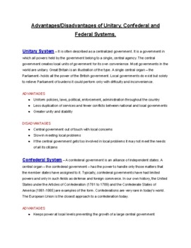 Preview of Systems of Government Reading