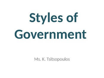Preview of Systems of Government - Vocabulary and Root Words