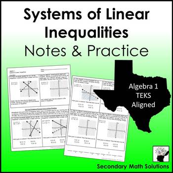 Preview of Systems of Inequalities Notes & Practice