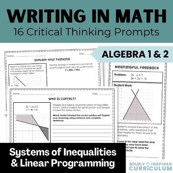 Preview of Systems of Inequalities & Linear Programming Warm Ups and Exit Tickets