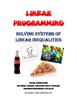 Preview of Systems of Inequalities - Linear Programming - Worksheet - Real World Problems