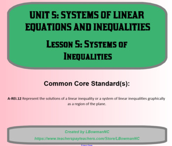 Preview of Systems of Inequalities (Math 1)