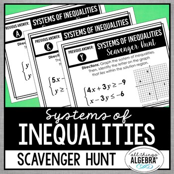Preview of Systems of Inequalities | Scavenger Hunt