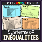 Systems of Linear Inequalities Algebra Task Cards Activity- print and digital