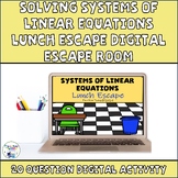 Systems of Linear Equation Lunch Escape Digital Escape Room