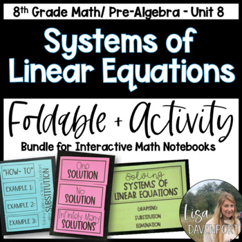 Preview of Systems of Linear Equations - 8th Grade Math Foldables and Activities