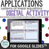 Systems of Linear Equations Applications Activity for Goog