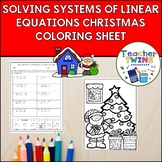 Solving Systems of Linear Equations Christmas Coloring Sheet