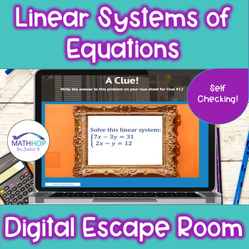 Preview of Solving Systems of Linear Equations Digital Escape Room