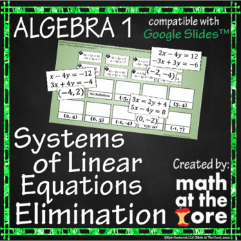 Preview of Systems of Linear Equations - Elimination for Google Slides™