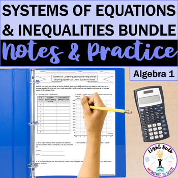 Preview of Systems of Linear Equations & Inequalities Guided Notes & Worksheets Bundle