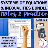 Systems of Linear Equations & Inequalities Guided Notes & 