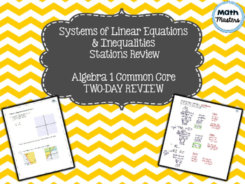 Preview of Systems of Linear Equations & Inequalities Stations Review