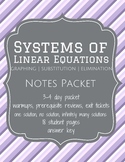 Systems of Linear Equations-Notes (Graphing, Substitution,