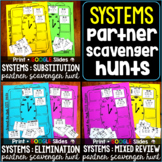 Systems of Linear Equations Partner Scavenger Hunt Bundle 
