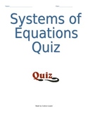 Systems of Linear Equations Quiz (graphing and substitutio