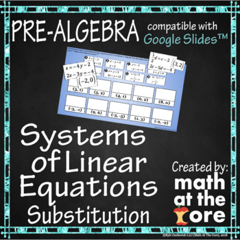Preview of Systems of Equations - Substitution for Google Slides™