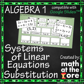Preview of Systems of Linear Equations - Substitution for Google Slides™