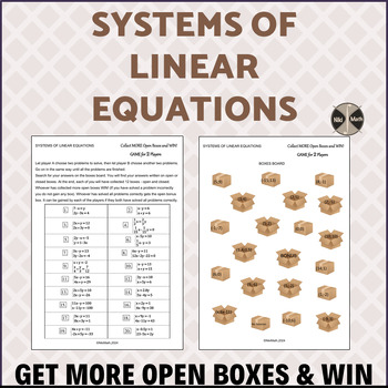 Preview of Systems of Linear Equations (Substitution Method)-Get More Open Boxes & Win GAME