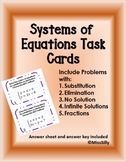 Systems of Linear Equations Task Cards