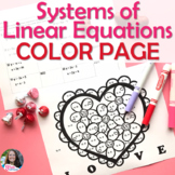 Systems of Linear Equations Valentine's Day Coloring Page 