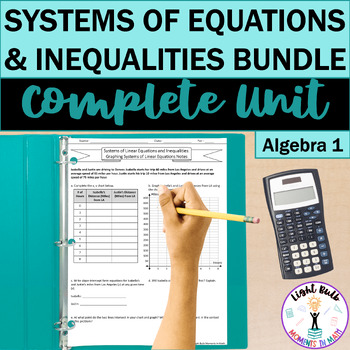 Preview of Systems of Linear Equations and Inequalities Complete Unit (Algebra 1 Unit 3)