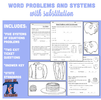 Preview of Systems of Linear Equations with Word Problems and Substitution
