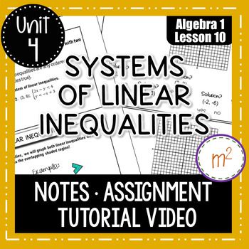 Preview of Systems of Linear Inequalities Algebra 1 Curriculum