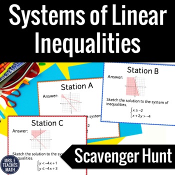 Preview of Systems of Linear Inequalities Scavenger Hunt