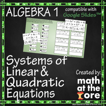 Preview of Systems of Linear & Quadratic Equations for Google Slides™