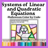 Systems of Linear and Quadratic Equations Color by Code - 