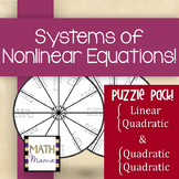 Systems of Nonlinear Equations Puzzle (Linear-Quadratic & 