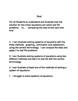 Preview of Systems of equations goal