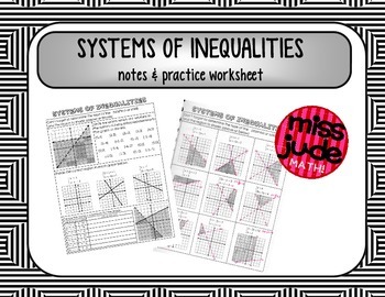 Preview of Systems of inequalities Notes & Practice sheet