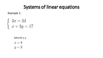 Preview of Systems of linear equations