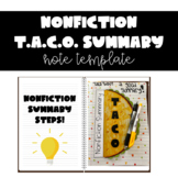 T.A.C.O. Nonfiction Summary Notes | NACHO Average Summary!!