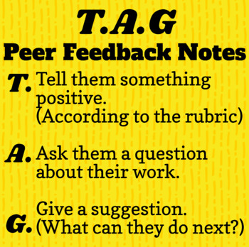 Preview of T.A.G. Peer Feedback Anchor Chart