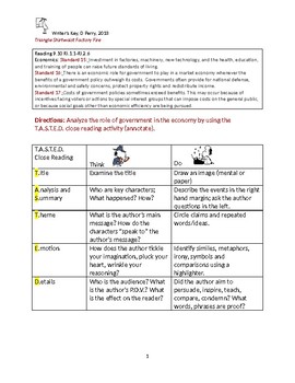 Preview of T.A.S.T.E.D Annotation and the US Economy