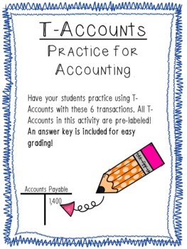 Preview of T-Account Practice Worksheet - High School Accounting