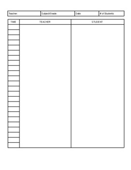 Preview of T-Chart graphic organizer for Walk-throughs (editable and fillable resource)