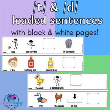 T & D Loaded Sentences (initial, medial & final position) W VISUALS & B+W  pages