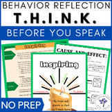 Behavior Reflection THINK Sheets, Posters, and Activities 