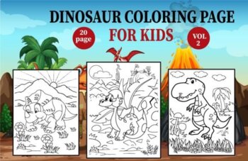 Preview of T-REX Dinosaur Coloring Page for Kids