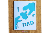 T-Rex Dad Card SVG, Eps and Png.