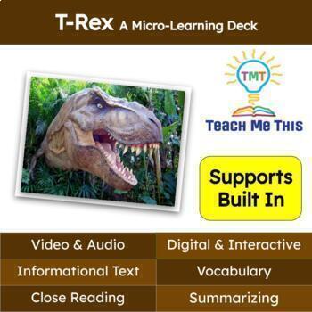 Preview of T Rex Dinosaur Informational Text Reading Passage and Activities