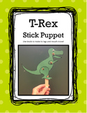 T-Rex Dinosaur Stick Puppet Craft with Movable Legs and Mo