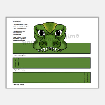 T-Rex Paper Crown Printable Dinosaur Craft Activity for Kids | TpT