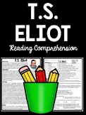 Poet T.S. Eliot Biography Reading Comprehension Worksheet