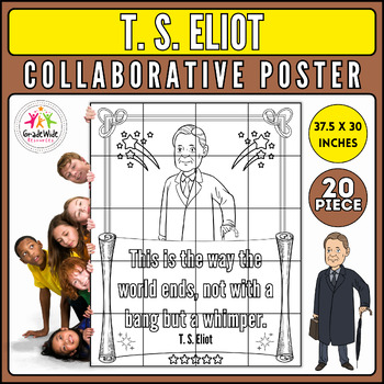 Preview of T. S. Eliot Collaborative Coloring Poster: National Poetry Month Craft